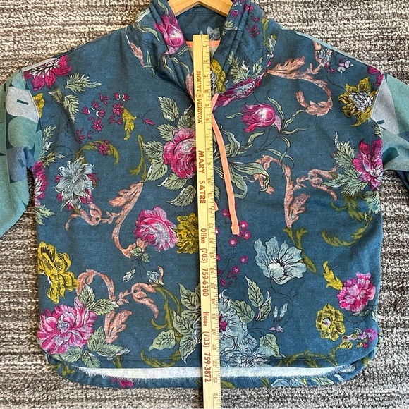 Anthropologie Daily Practice Sweatshirt Medium Funnel Neck Mixed Floral Print - Picture 10 of 13